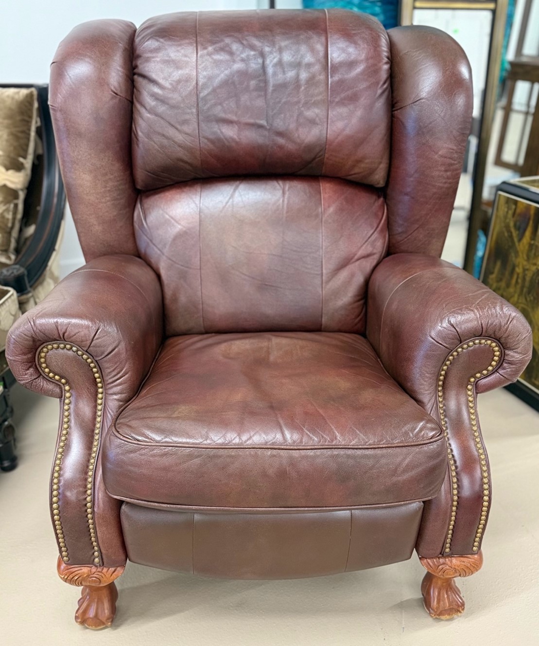 brown leather la-z-boy chair