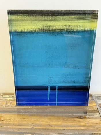 blue green abstract art painting