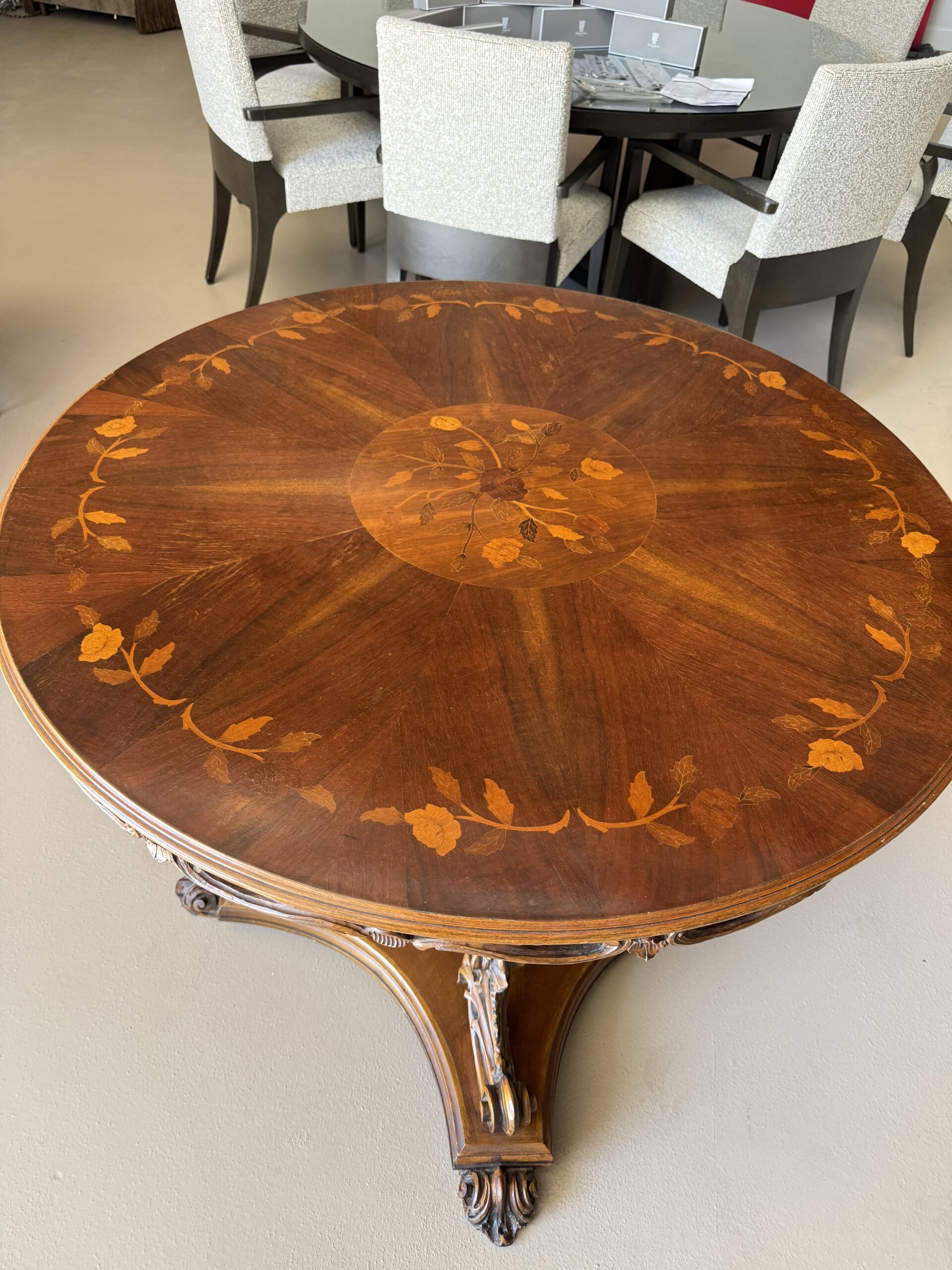 Antique French Walnut Marquetry Center Table- Late 18th to early 19th Century - Image 2